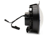 Raxiom 18-22 Jeep Wrangler JL/JT Axial 9-Inch LED Headlights w/RGB Halo- Black Housing (Clear Lens) - J142668