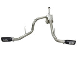 aFe MACHForce XP Exhaust 3in SS Dual Side Exit CB w/ Black Tips 11-14 Ford F150 EcoBoost V6-3.5L TT - 49-43056-B