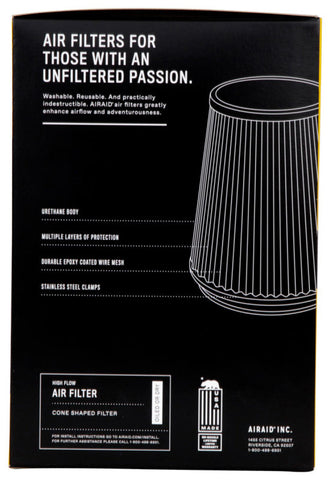Airaid Universal Air Filter - Cone 5in FLG x 6-1/2in B x 4-3/4in T x 7-9/16in H - Synthaflow - 704-409