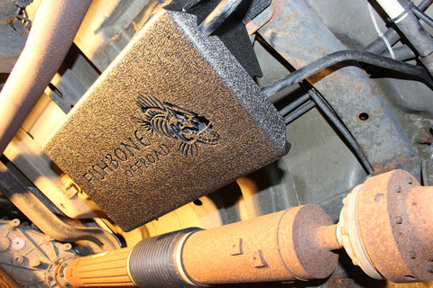 Fishbone Offroad 07-11 Jeep Wrangler JK Steel EVAP Canister Skid Plates - Black Textured Powdercoat - FB23061