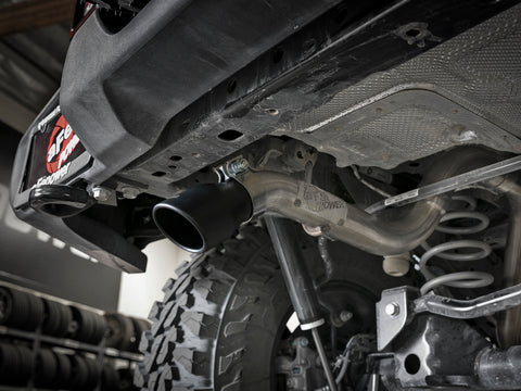 aFe MACH Force-Xp Axle-Back Hi-Tuck Exhaust System w/Black Tip 18-19 Jeep Wrangler (JL) V6 3.6L - 49-48075-B