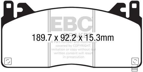 EBC 15-17 Ford Mustang Shelby GT350/GT350R Yellowstuff Front Brake Pads - DP43055R