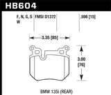 Hawk BMW 135i HT-10 Race Rear Brake Pads - HB604S.598