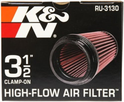 K&N Filter Universal Rubber Filter 3 1/2 inch Flange 4 5/8 inch Base 3 1/2 inch Top 7 inch Height - RU-3130