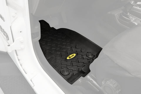 Bestop 20-26 Jeep Gladiator / 18-26 Wrangler JL Front Floor Mats (Black) - 51514-01