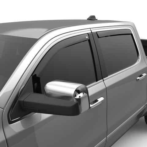 EGR 2019 Dodge Ram 1500 Quad Cab SlimLine In-Channel WindowVisors Set of 4 - Dark Smoke - 572961
