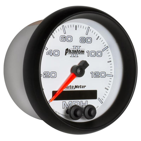 Autometer Phantom II 3-3/8in 0-140MPH In-Dash Electronic GPS Programmable Speedometer - 7580