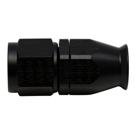 DeatschWerks 8AN Female Swivel Straight Hose End PTFE (Incl 1 Olive Insert) - Anodized Matte Black - 6-02-0854-B