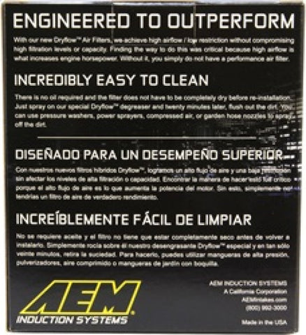 AEM 2.75 inch Short Neck 5 inch Element Filter Replacement - 21-202DK