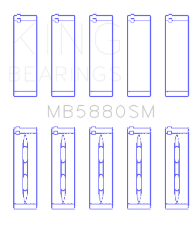 King Engine Bearings VW Dkta Ea 888 Gen. Iii (Size +0.25mm) Main Bearing Set - MB5880SM0.25