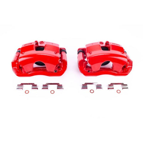 Power Stop 09-12 Mercedes-Benz C300 Front Red Calipers w/Brackets - Pair - S6066