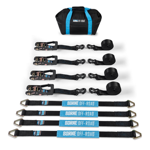Mishimoto Vehicle Ratchet Tie-Down Kit (4 pack) Black - BNRTC-TD-4BK