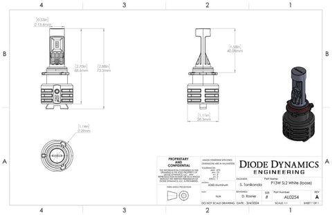 Diode Dynamics P13W White SL2 LED Bulb (one) - DD0479S