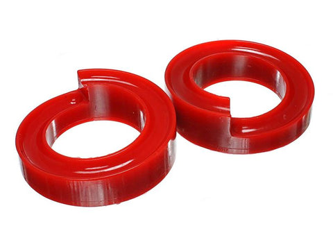 Energy Suspension 2005-07 Ford F-250/F-350 SD 2/4WD Front Coil Spring Isolator Set - Red - 4.6111R