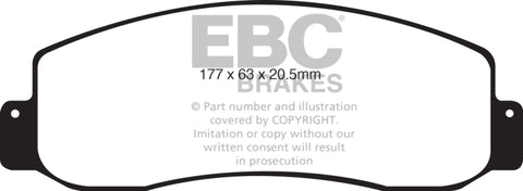 EBC 05-07 Ford F250 (inc Super Duty) 5.4 (2WD) Yellowstuff Front Brake Pads - DP41777R