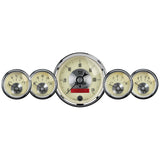 AutoMeter Gauge Kit 5 Pc. 3-3/8in. & 2-1/16in. Elec. Speedo W/Lcd Odo Prestige Antique. Ivory - 2000