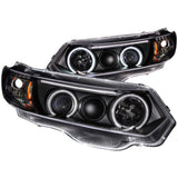ANZO 2006-2011 Honda Civic Projector Headlights w/ Halo Black (CCFL) - 121062