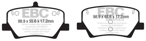 EBC 2018+ Volvo XC40 T4 Yellowstuff Rear Brake Pads - DP42366R