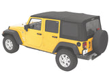 Bestop 10-18 Jeep Wrangler JK 4-Door Rep A-Top (Blk Diamond Sailcloth Tinted Windows No Door Skins) - 79147-35