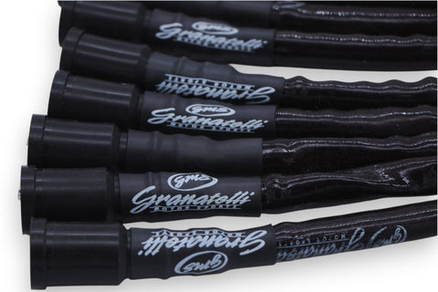 Granatelli 10-14 Ford 6.2L Perf Wire Set w/Inserts/Black Hi-Temp Jacket/Black Fire Sleeve - 28-2116HTBB