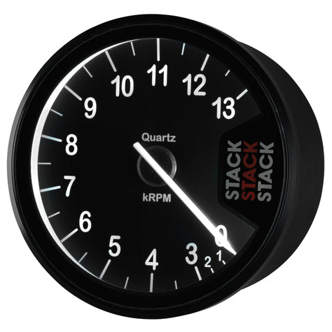 Autometer Stack Clubman Tachometer 80mm 0-3-13K RPM - Black - ST200-0313
