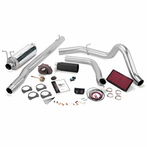 Banks Power 99 Ford 7.3L F250/350 Man Stinger-Plus System - SS Single Exhaust w/ Black Tip - 47523-B