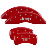 MGP 4 Caliper Covers Engraved Front & Rear MOPAR Red finish silver ch - 42003SMOPRD