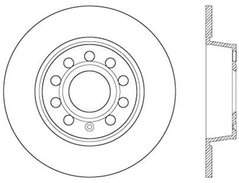 StopTech 06-10 Audi A3/08-10 TT / 06-09 VW GTI Mk V Cryo-Stop Right Rear Slotted Rotor - 126.33131CSR