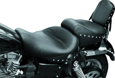 Mustang 91-05 Harley Dyna Wide Touring 1PC Seat w/Studs - Black - 75109