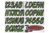 Hardline Boat Lettering Registration Kit 3 in. - 400 Kiwi Green/Black - KIBKG400