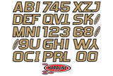 Hardline Boat Lettering Registration Kit 3 in. - 700 Brown/Black - BRBLK700