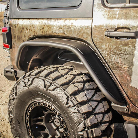 Westin/Snyper 18-20 Jeep Wrangler Tube Fenders - Rear - Textured Black - 62-1035
