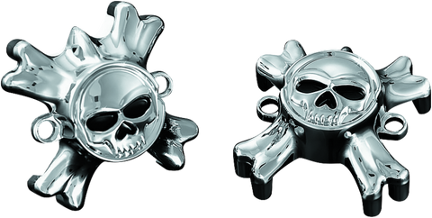 Kuryakyn Replacement Zombie Grip Emblems With Throttle Boss Chrome - 6278