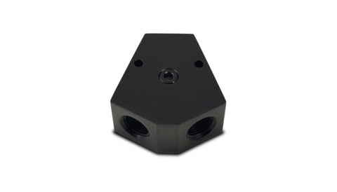 Vibrant Billet Aluminum Y-Block Fitting with 1/8in NPT Port - 3/8in NPT x 3/8in NPT x 3/8in NPT - 10820