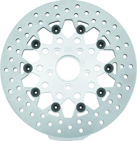 Twin Power 84-17 Big Twin Exc 08-17 FLH FLT Rear 11.5 Floating Rotor Silver Mesh - 666840