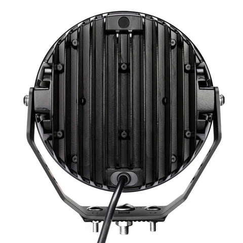 Go Rhino Xplor Blackout Series Round Single LED Spot Light Kit w/DRL (Surface Mount) 9in. - Blk - 751700911SRS