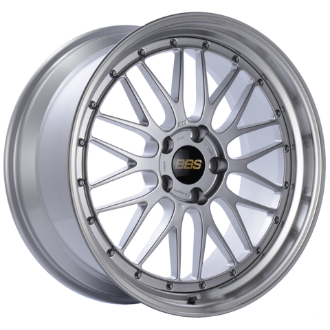 BBS LM 20x9.5 5x120 ET37 Diamond Silver Center Diamond Cut Lip Wheel -82mm PFS/Clip Required - LM230DSPK