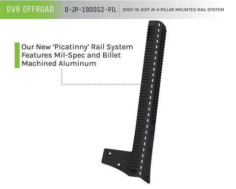 DV8 Offroad 2007-2018 Jeep JK A Pillar Mounted Rail System - D-JP-190052-PIL