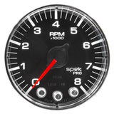 Autometer Spek-Pro Gauge Tach 2 1/16in 8K Rpm W/ Shift Light & Peak Mem Blk/Chrm - P334318