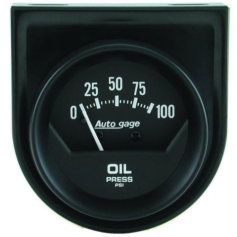 Autometer Auto Gauge 2in 100 psi Mechanical Short Sweep Black Oil Pressure Gauge - 2360