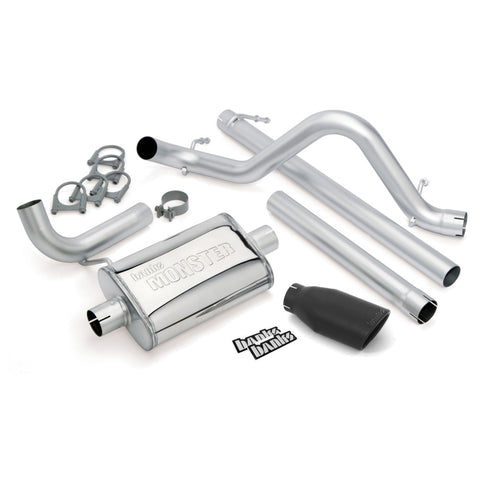 Banks Power 07-11 Jeep 3.8L Wrangler Unlimited - 4dr Monster Exh Sys - SS Single Exh w/ Black Tip - 51322-B