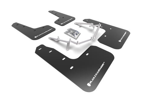 Rally Armor 17-21 Honda Civic EX/EX-L/LX (Hatchback) Black UR Mud Flap White Logo - MF71-UR-BLK/WH