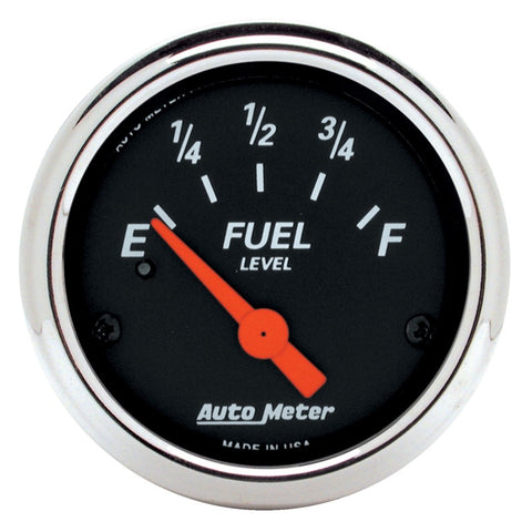 Autometer Designer Black  2-1/16in Black Fuel Level Gauge - 1424