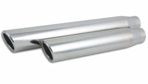 Vibrant 3.5in Round SS Truck/SUV Exh Tip (Single wall Angle Cut Rolled Edge) - 3in inlet 11in long - 1578