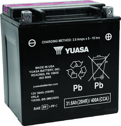 Yuasa YIX30L-BS High Performance Maintenance Free AGM 12-Volt Battery w/Bottle - YUAM6230X