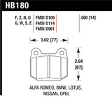 Hawk 03-06 Evo / 04-09 STi / 03-07 350z Track Blue 9012 Race Rear Pads - HB180E.560