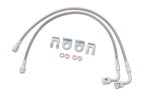 Zone Offroad 07-18 Jeep Wrangler JK Front 4-6in Stainless Brake Lines - ZONJ5403