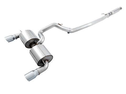 AWE Tuning Ford Focus RS Touring Edition Cat-Back Exhaust- Resonated - Chrome Silver Tips - 3020-32036