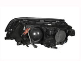 ANZO 1999-2001 BMW 3 Series E46 Projector Headlights w/ Halo Black - 121015