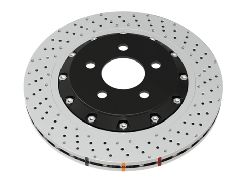 DBA 15-21 Nissan GT-R Nismo Front Left 5000 Series 2-Piece Drilled Rotor w/Black Hat - DBA52379BLKLXD